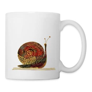 Schnecke - Tasse - Weiß - Rechts