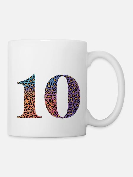 Leopard zum 10-jährigen Jubiläum - Tasse - Weiß