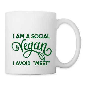 Je suis un végétalien social J’évite Meet 4 - Mug blanc - blanc - Droite
