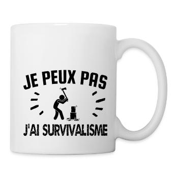 je peux pas j'ai survivalisme - Mug blanc - blanc - Droite