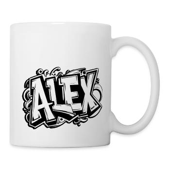 Alex Last Name First Name Girl Boy Graffiti - Mug - white - Right