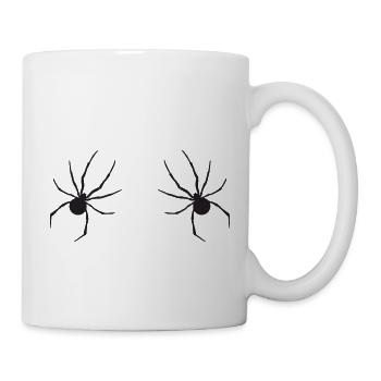 Spinne, Halloween, BH, Bikini, Spinnen, Kostüm - Tasse - Weiß - Rechts