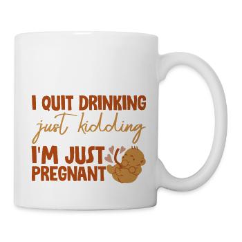 J’ai arrêté de boire, je plaisante, je suis juste enceinte 2 - Mug blanc - blanc - Droite