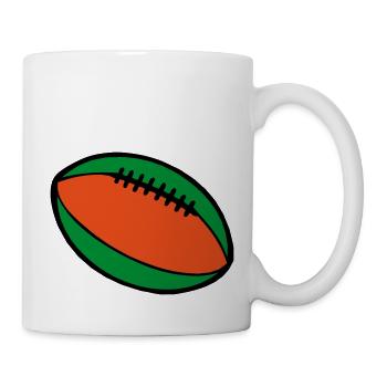 American Football Rugby Ball 2510 - Tasse - Weiß - Rechts