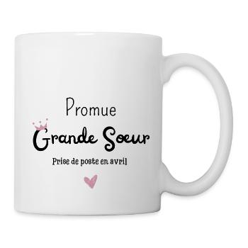 Promue grande soeur en avril - annonce grossesse - Mug blanc - blanc - Droite