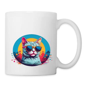 Cool Cat with Sungalsses - Mug - white - Right