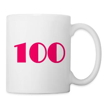 100. 100 JAHRE. 100-JÄHRIGES JUBILÄUM. 100. GEBURTSTAG - Tasse - Weiß - Rechts