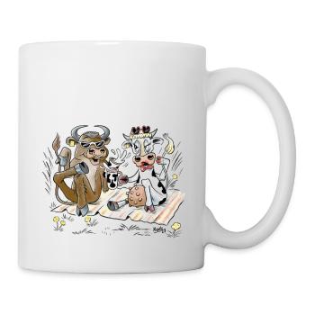 STRAWBERRY AND BULL ON AN EXCURSION - COWS ON PASTURE - Mug - white - Right