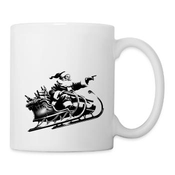 Santa Claus slides through the air - Mug - white - Right