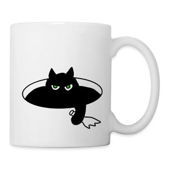 Schwarzer Kartier - Tasse - Weiß - Rechts