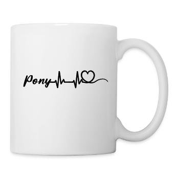 Heartbeat Herz mit Schriftzug Pony schwarz - Tasse - Weiß - Rechts