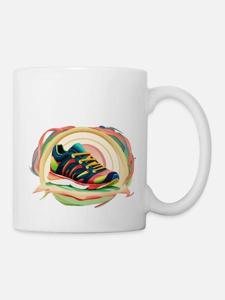 Bunte Laufschuhe - Tasse - Weiß