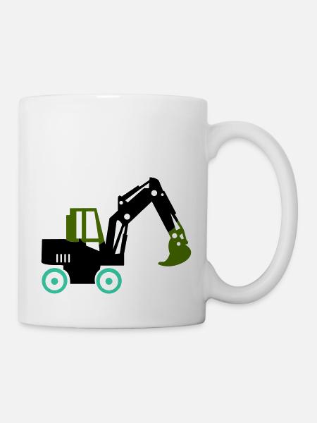 bagger - Tasse - Weiß