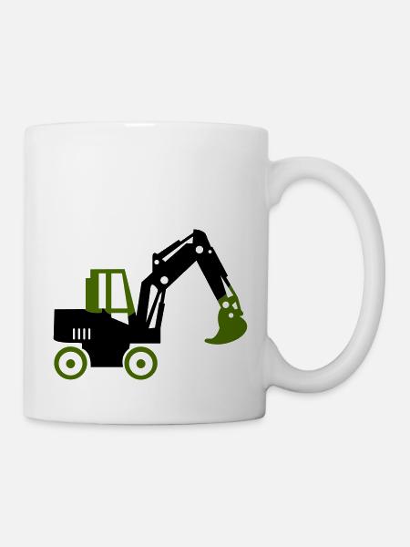 bagger - Tasse - Weiß