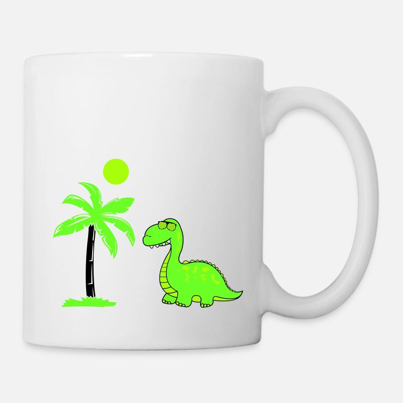 dinosaurier palme 02 - Tasse - Weiß