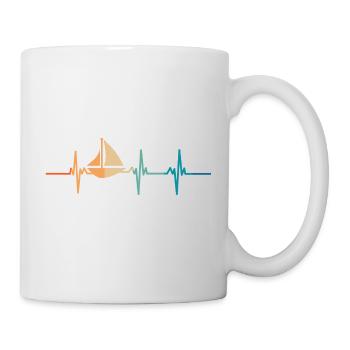 Herzschlag des Segelboots - Tasse - Weiß - Rechts
