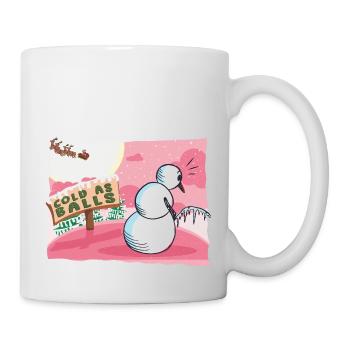 Snowman Cold As Balls Xmas Funny Christmas - Mug - white - Right