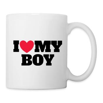 I Love My Boy - Tasse - Weiß - Rechts