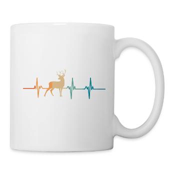 Hirsch-Herzschlag - Tasse - Weiß - Rechts