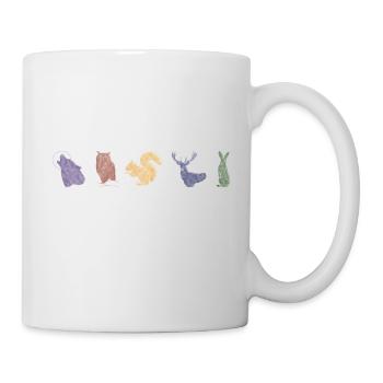 Boho Line Art Design, Serie „Woods“ - Tasse - Weiß - Rechts