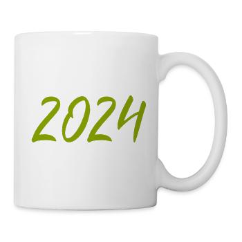 2024 Silvester Neujahr grün - Tasse - Weiß - Rechts
