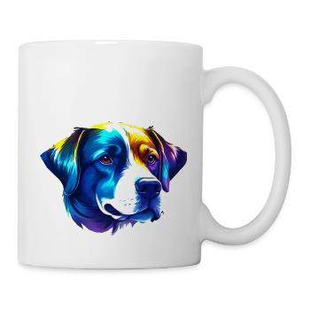 Labrador Kopf in farbiger Darstellung - Tasse - Weiß - Rechts