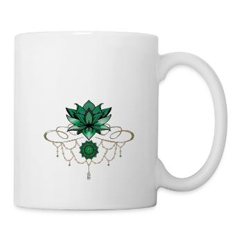 Grüner Lotus Chakren unalome - Tasse - Weiß - Rechts