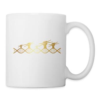 Der Schlagzeuger liegt in meiner DNA - Tasse - Weiß - Rechts