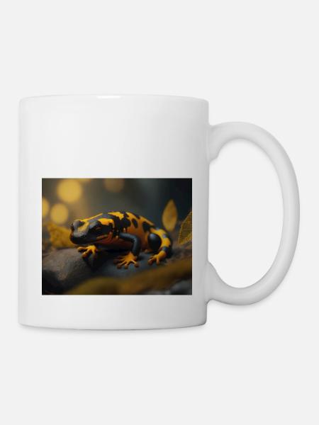 Niedliche Tiere, die Winterschlaf halten – Feuersalamander - Tasse - Weiß