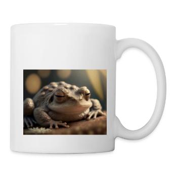 Cute animals doing hibernation – toad - Mug - white - Right