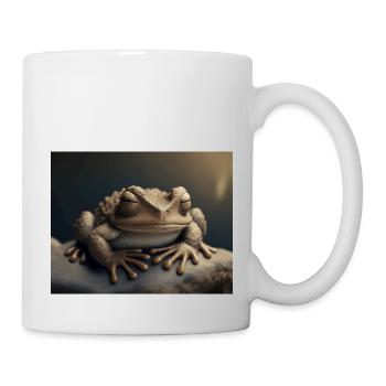 Cute animals doing hibernation – toad - Mug - white - Right