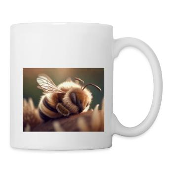 Cute animals doing hibernation – turtle - Mug - white - Right