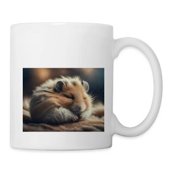 Cute animals doing hibernation – hamster - Mug - white - Right