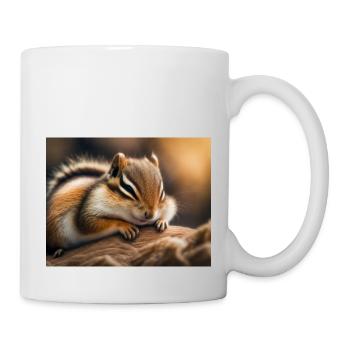 Cute animals doing hibernation – chipmunk - Mug - white - Right
