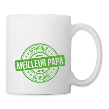 Approuvé meilleur papa du monde - Mug blanc - blanc - Droite