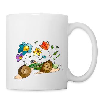 Schnecken - Tasse - Weiß - Rechts