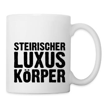 Steirischer Luxuskörper, Geschenk für schöne Mensc - Tasse - Weiß - Rechts