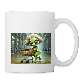 cute little green retro vintage alien everyday - Mug - white - Right