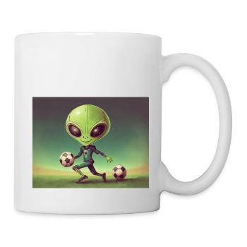 cute little green retro vintage alien everyday - Mug - white - Right
