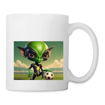 cute little green retro vintage alien everyday - Mug - white - Right