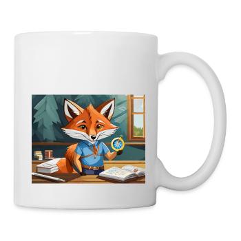 Mignon petit renard démon cours de géographie - Mug blanc - blanc - Droite