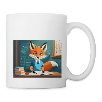 süßer kleiner Fuchs, der die Hand hebt - Tasse - Weiß - Rechts