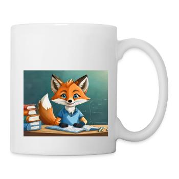 mignon petit renard démon de la vie quotidienne - est en train de lire - Mug blanc - blanc - Droite