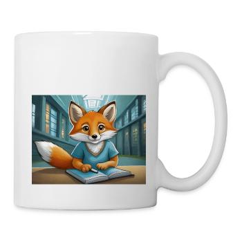 süßer kleiner Teufel Fuchs Alltag – liest - Tasse - Weiß - Rechts