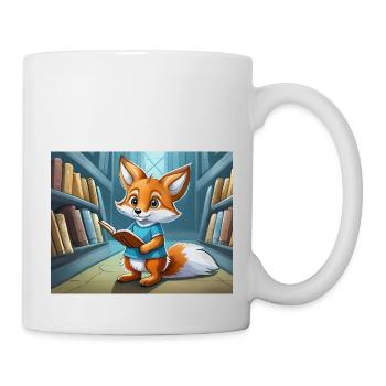 mignon petit renard démon de la vie quotidienne - est en train de lire - Mug blanc - blanc - Droite