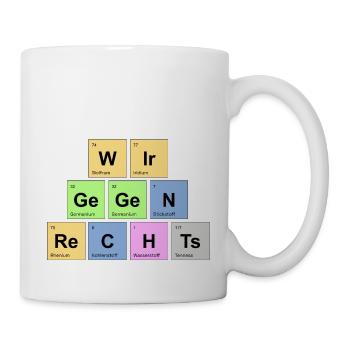 wir gegen rechts - Chemische Elemente - Tasse - Weiß - Rechts