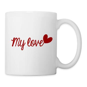 VALENTINE'S DAY. Bachelorette party. I LOVE YOU. I LOVE YOU. LOVE - Mug - white - Right