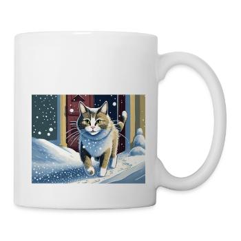 ABC, snow around the kitty ABC, die Katze lief im - Tasse - Weiß - Rechts