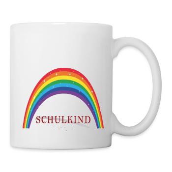 Schulanfang Regenbogen Schulkind - Tasse - Weiß - Rechts