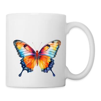 Schmetterling im Frühling - Tasse - Weiß - Rechts